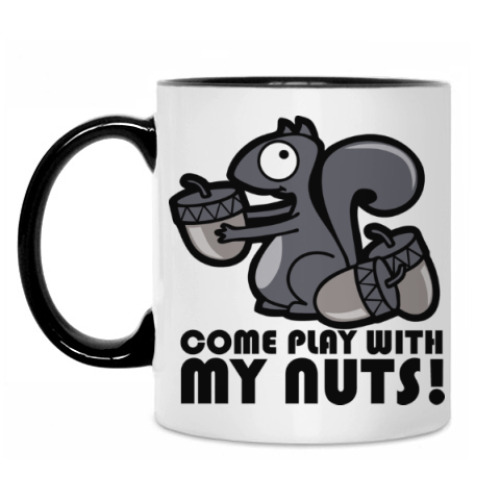 Кружка с принтом Play with my nuts
