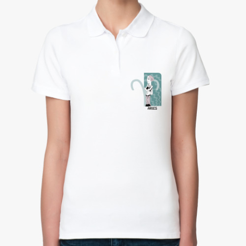 Женская рубашка поло (печать) с принтом овен