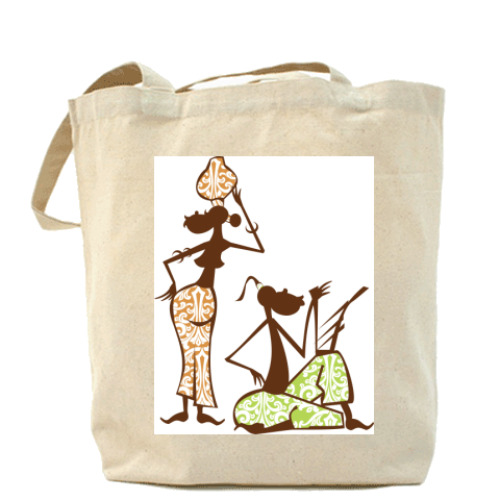 Сумка шоппер с принтом человечки