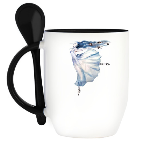 Кружка с ложкой Балерина