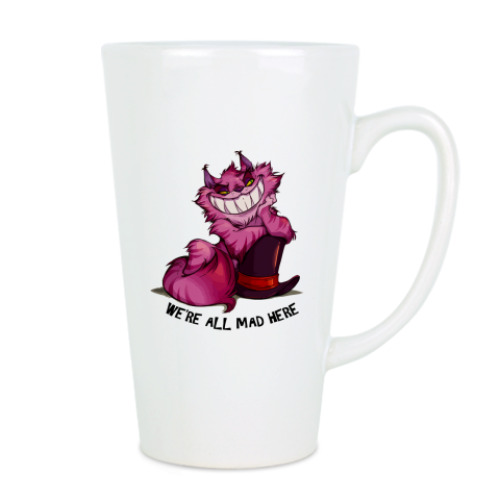 Чашка Латте с принтом Чеширский Кот