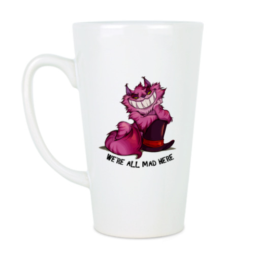 Чашка Латте с принтом Чеширский Кот