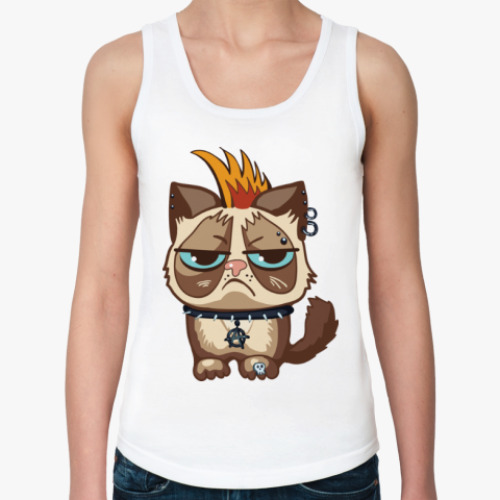 Женская майка с принтом Кот Тард (Grumpy Cat) неформал