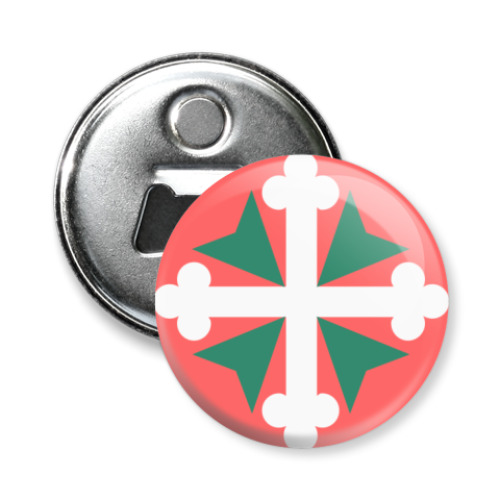 Магнит-открывашка с принтом Крест Святого Маврикия