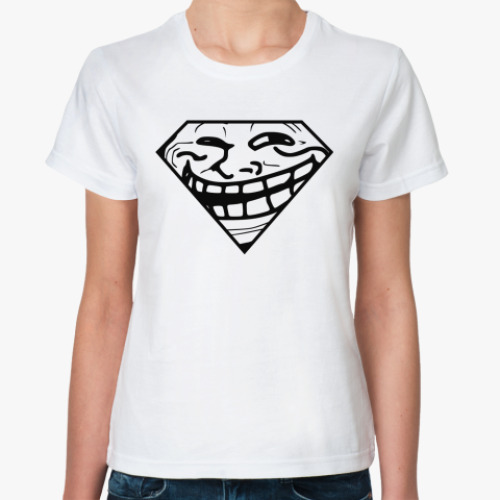 Классическая футболка Trollface & Superman