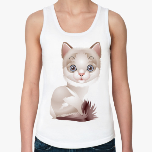 Женская майка с принтом котёнок