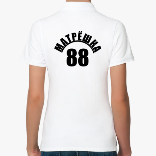 Женская рубашка поло (печать) с принтом  Матрешка