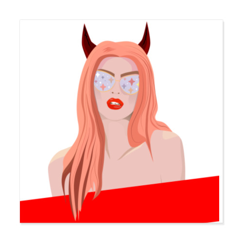 Виниловые наклейки с принтом Дерзкая красотка