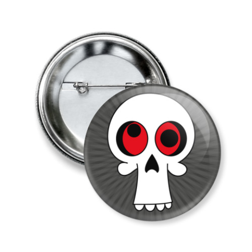 Значок 50мм с принтом Череп