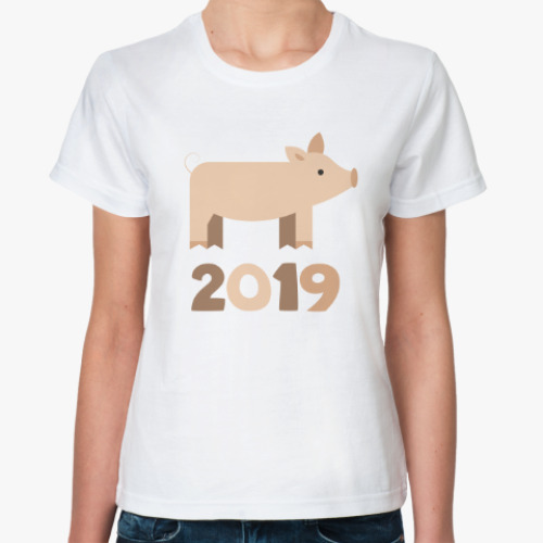 Классическая футболка Год 2019 Свиньи