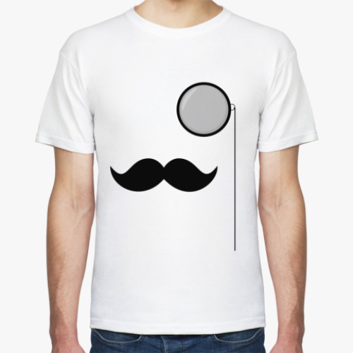 Футболка с принтом Усы и монокль