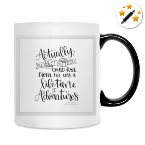 Кружка-хамелеон с принтом Алиса в стране чудес/ Alice in wonderland