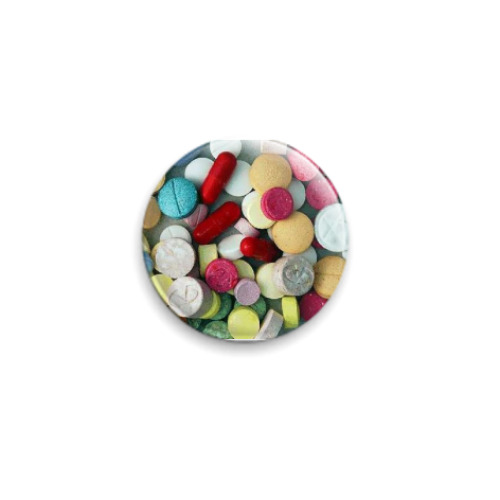 Значок 25мм с принтом Ecsatsy life