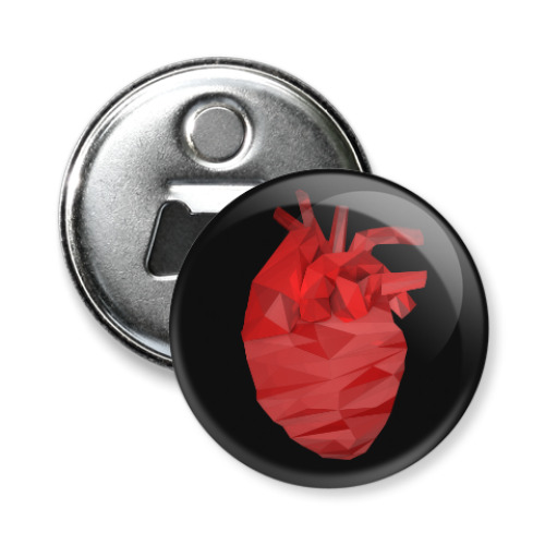 Магнит-открывашка Сердце 3D