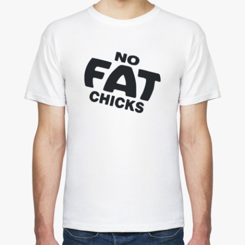 Футболка с принтом  No fat chicks