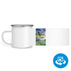 Кружка металлическая белая (круговая запечатка)