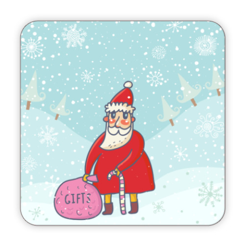 Костер (подставка под кружку) Дед мороз и подарки