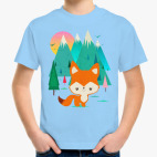 Детская классическая футболка Лисенок на природе