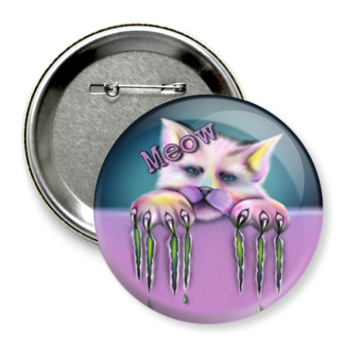 Значок 75мм с принтом Sad cat