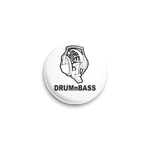 Значок 25мм с принтом  hard core dnb