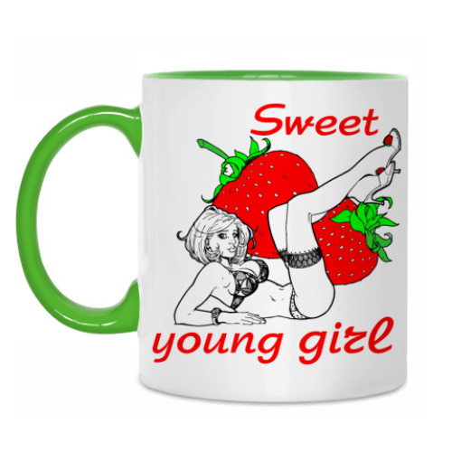 Кружка с принтом Sweet young girl