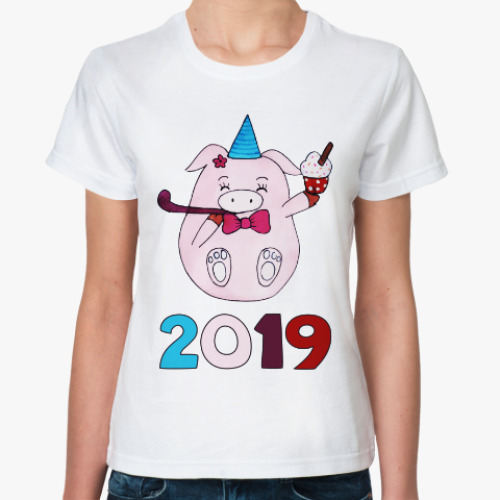 Классическая футболка Год свиньи 2019