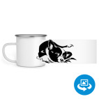 Кружка металлическая белая (круговая запечатка)