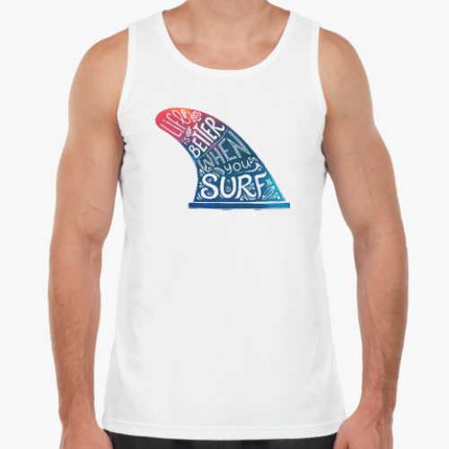 Майка с принтом Life is better when you SURF