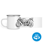 Кружка металлическая белая (круговая запечатка)