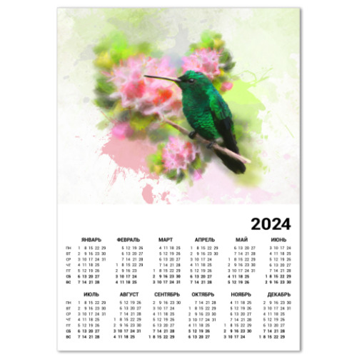 Календарь Колибри в цветах