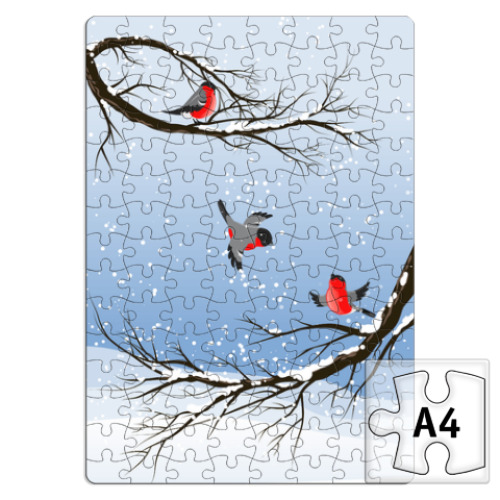 Пазл Снегири