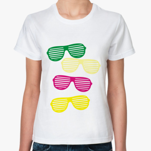 Классическая футболка с принтом Очки