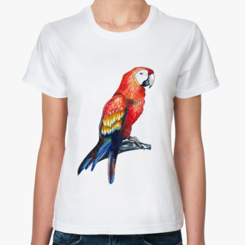 Классическая футболка тропический попугай