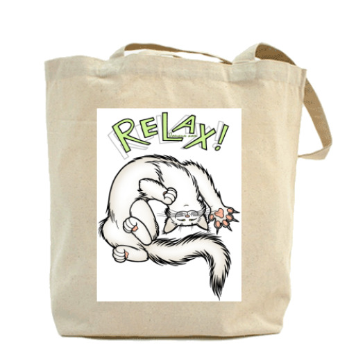 Сумка шоппер с принтом 'Расслабься!'