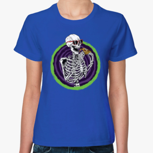 Женская футболка Pizza Skeleton