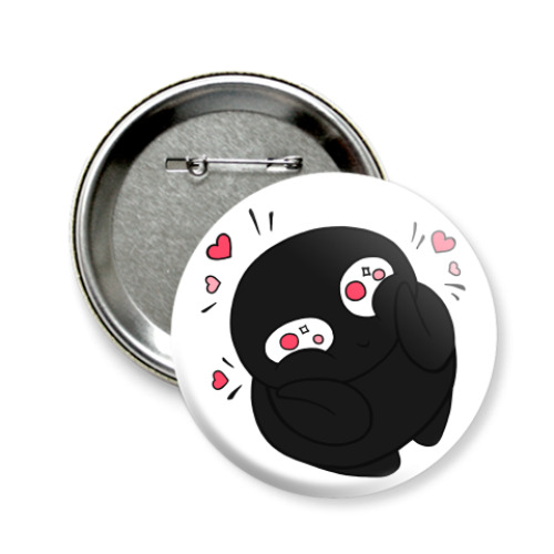 Значок 58мм с принтом Тень в восторге