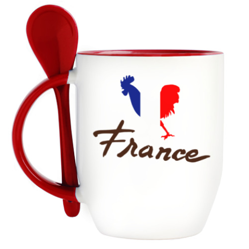 Кружка с ложкой Франция - Петух