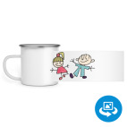 Кружка металлическая белая (круговая запечатка)