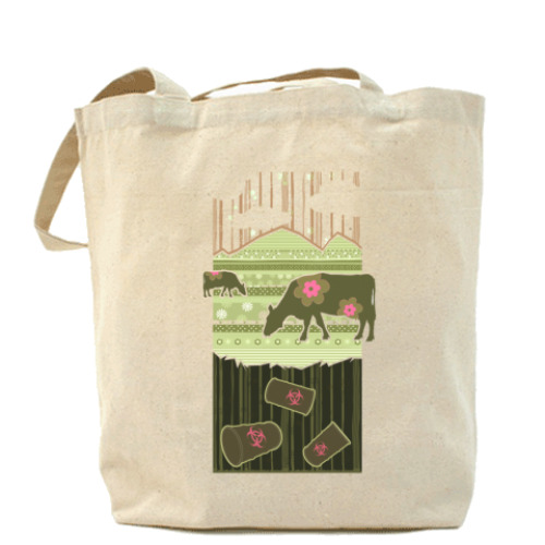 Сумка шоппер с принтом Био опасность