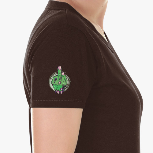 Женская футболка с принтом Средний палец мертвеца