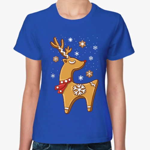 Женская футболка Пряничный олень