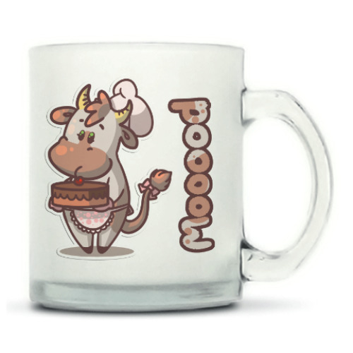 Кружка матовая с принтом Коровка Mooood