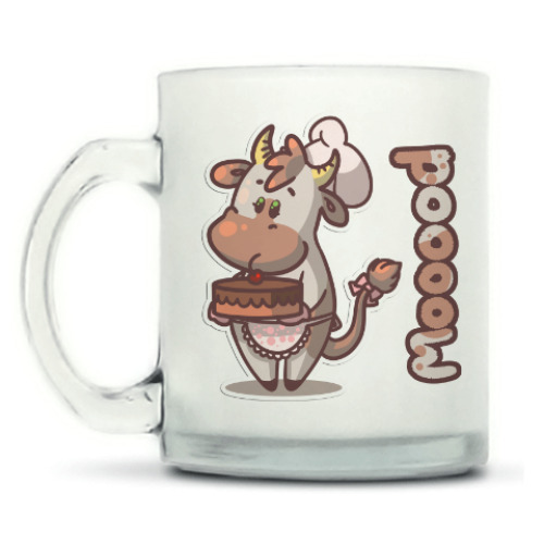 Кружка матовая с принтом Коровка Mooood