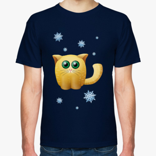 Футболка с принтом Снежный гипнокот
