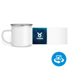 Кружка металлическая белая (круговая запечатка)