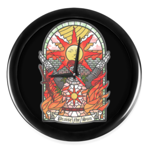 Настенные часы с принтом Dark Souls Praise the sun