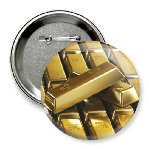 Значок 75мм с принтом Золото