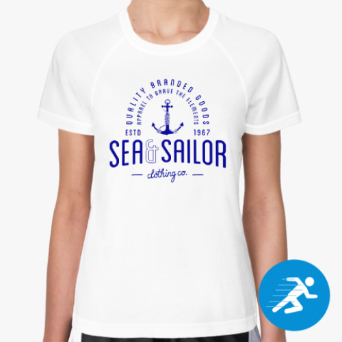 Женская спортивная футболка Sea and sailor, якорь