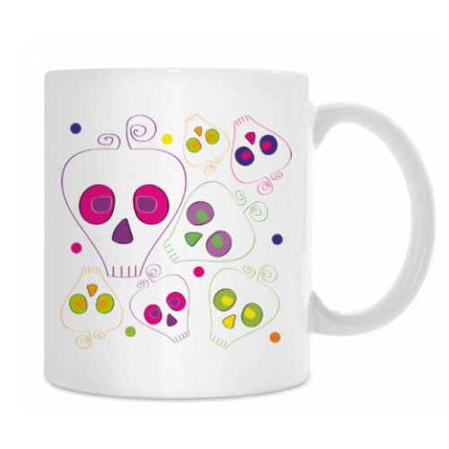 Кружка Цветные черепушки