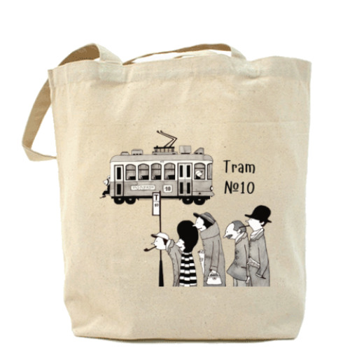 Сумка шоппер с принтом Трамвай №10